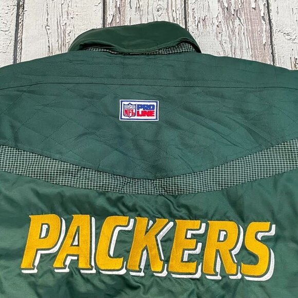 Vintage 1990s Green Bay Packers Pro Line Logo Athletic NFL Football Jacket - Picture 7 of 15